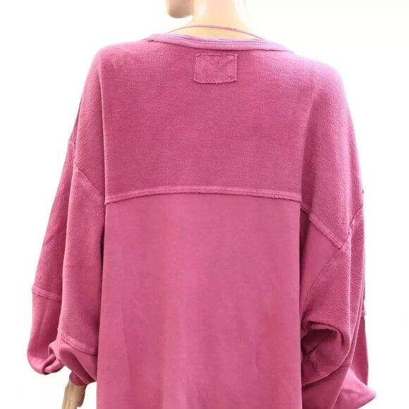 Free People We The Free Coastal Solid Crew Sweatshirt Top Pullover L NEW 275873 - Picture 7 of 8